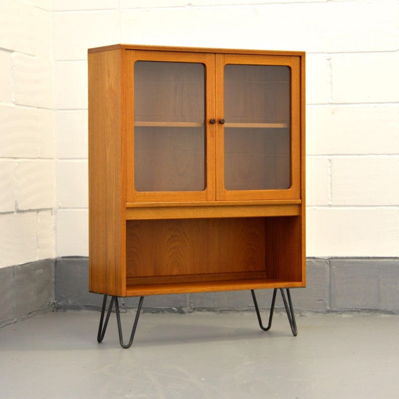 Vintage Retro Teak Bookcase Mid Century Modern Furniture G Etsy