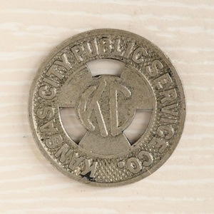 Kansas City Public Service Co. (Kansas City, MO) Half Fare Missouri Trolley Streetcar Railway Bus Transit Token