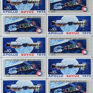 Apollo-Soyuz Space Mission 記念・切手セット 24 X Apollo-soyuz Space Mission 10c 1975 US Postage Stamps