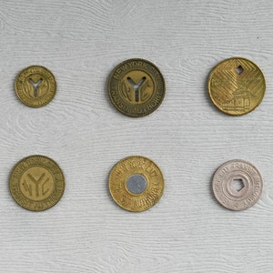 Complete Set of 6 NYC Subway Tokens NYCTA MTA New York City Transit Authority