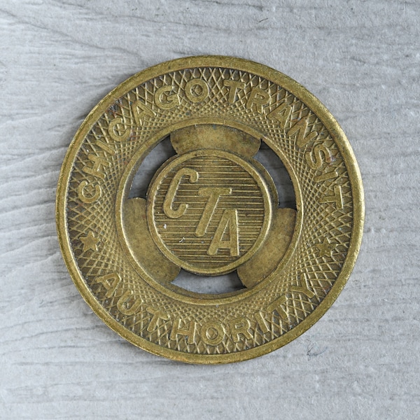 1957 Chicago Transit Authority CTA Token Chicago, IL Illinois Trolley Street Railway Fare Transit Token