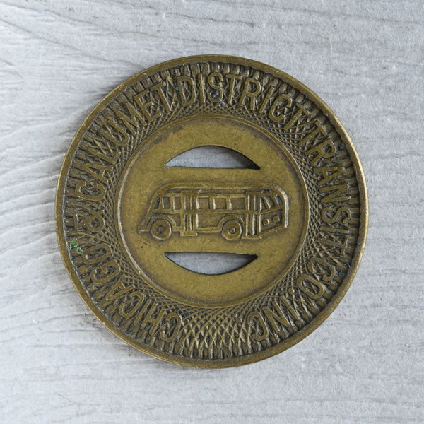 Chicago & Calumet District Transit Co. Inc. "Good For One Fare" Hammond, IN Bus Transit Transportation Token