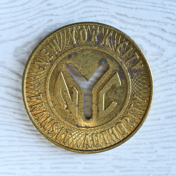 1966 NYC Jumbo Sized Large "Y" Aqueduct Race Track New York City Subway Express Bus Token NYCTA MTA Transit Authority