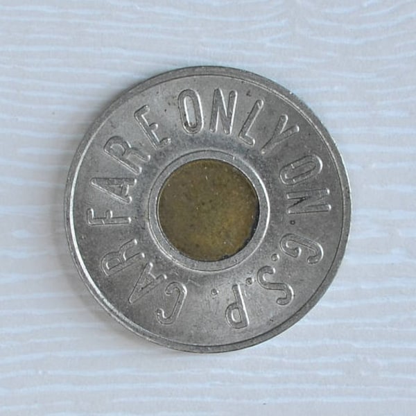 Garden State Parkway Car Fare on G.S.P. Bimetallic Token