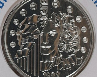 1999年ユーロ・パリティ公式交換比率決定記念 6.55957フラン銀貨 france-6.55957-francs-1999.jpg
