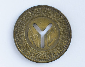 1970 "Large Y" NYC New York City Subway Token NYCTA MTA Transit Authority