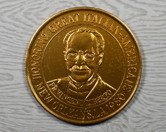 1972 Bronze Mardi Gras Medallion Medal Slidell Louisana American Indian Coin Club Memorabilia Souvenir Event f1788