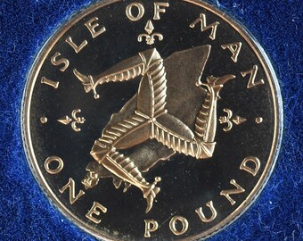 1980 Isle of Man One Pound Coin: Triskeles, Queen Elizabeth II - Etsy