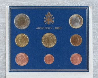 2002 Vatican City Uncirculated 8 Coin Mint Set (pope John