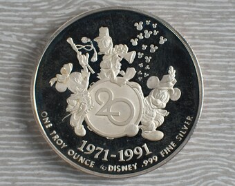 Lot of 3 Mickey Mouse Walt Disney .999 Pure 1/20 oz Silver Coin Vintage