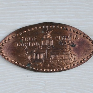 Olympia Washington State Capitol Building Elongated Pressed Penny One Cent Coin