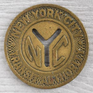 1953 "Small Y" NYC New York City Subway Token NYCTA MTA Transit Authority