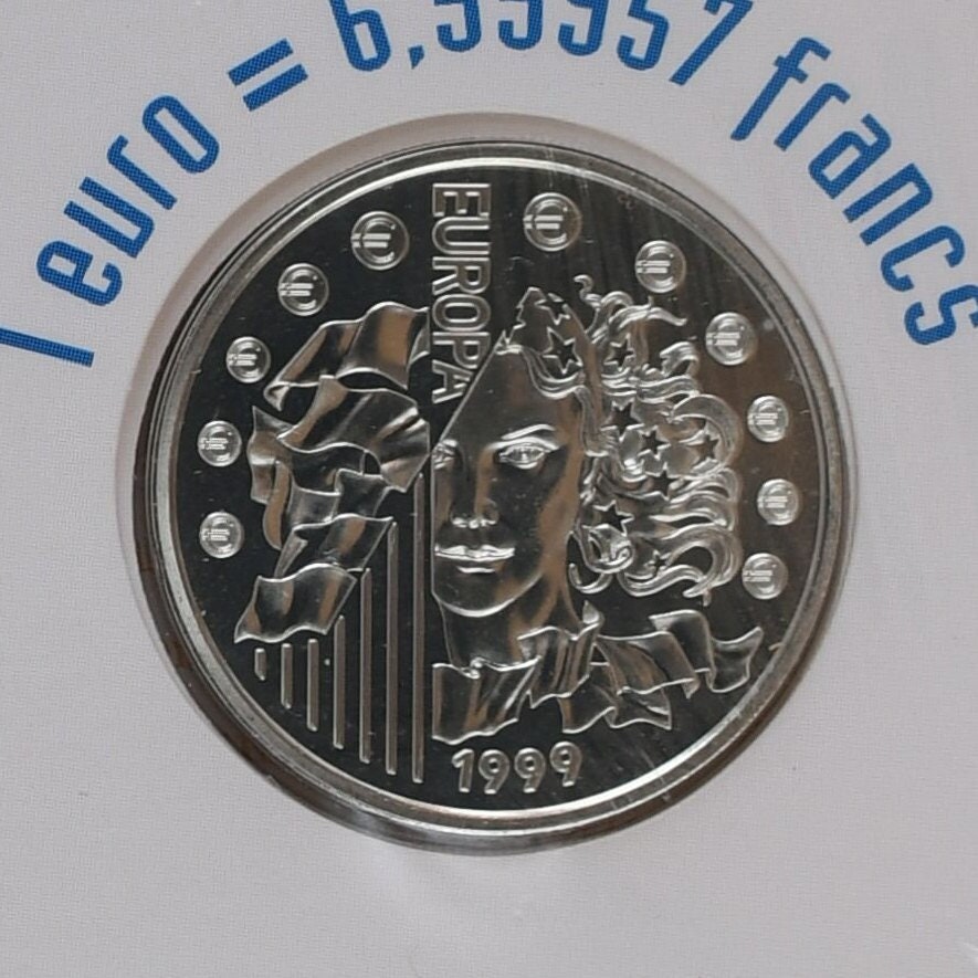 1999 France 6.55957 Francs Silver Brilliant Uncirculated 1999 France 6.55957 Francs Silver Brilliant Uncirculated