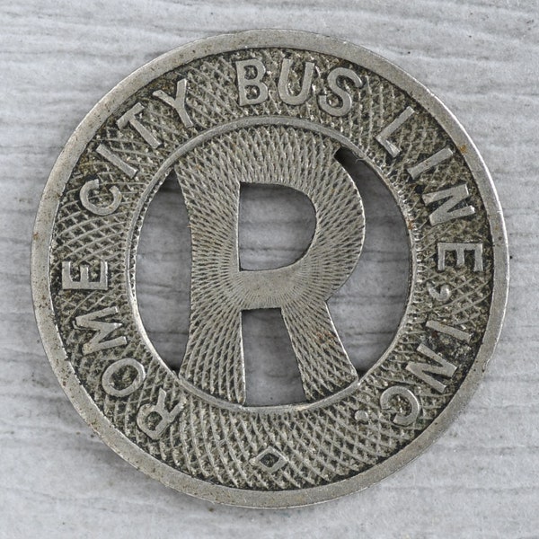 Rome City Bus Line Inc. "Good For One Fare" Rome, NY New York Coach Bus Transit Token