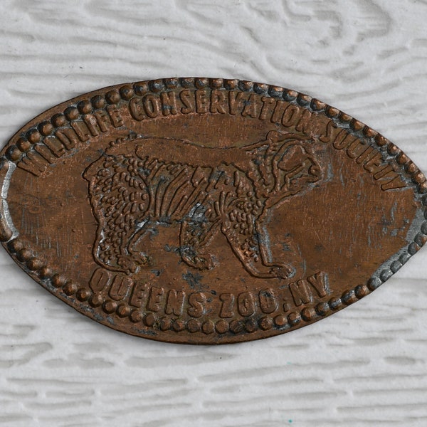 Wildlife Conservation Society - Queens Zoo, New York City, NY - BEAR Elongated Pressed Penny One Cent Coin