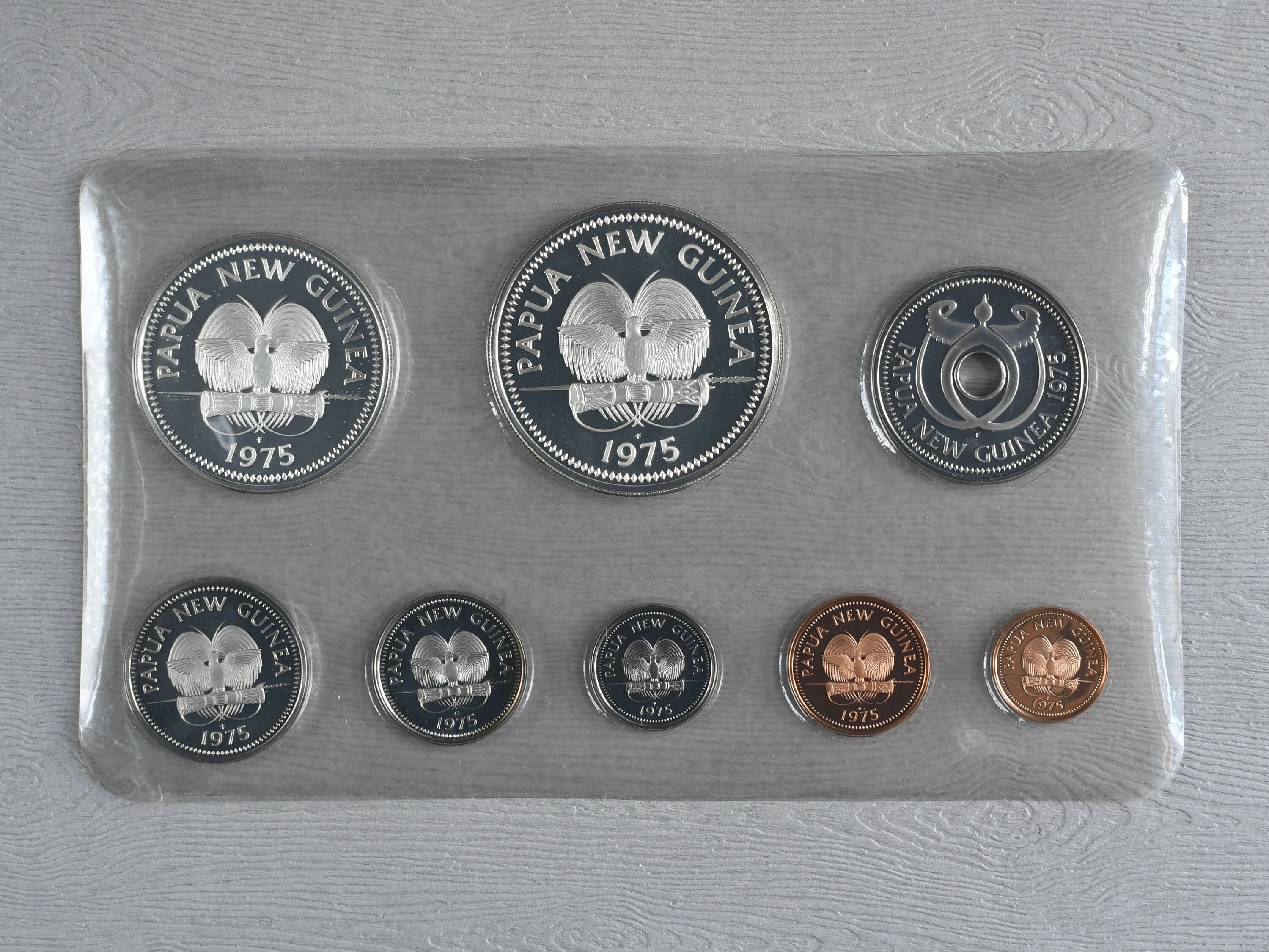 『希少品』1975年 パプアニューギニア 初代セット 1975 First Coinage of Papua New Guinea 8-coin Proof Set (the
