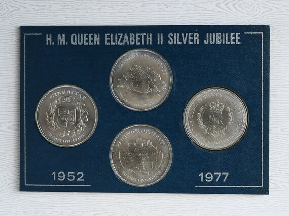 1952 1977 H M Queen Elizabeth Ii Silver Jubilee Set Of 4 Etsy