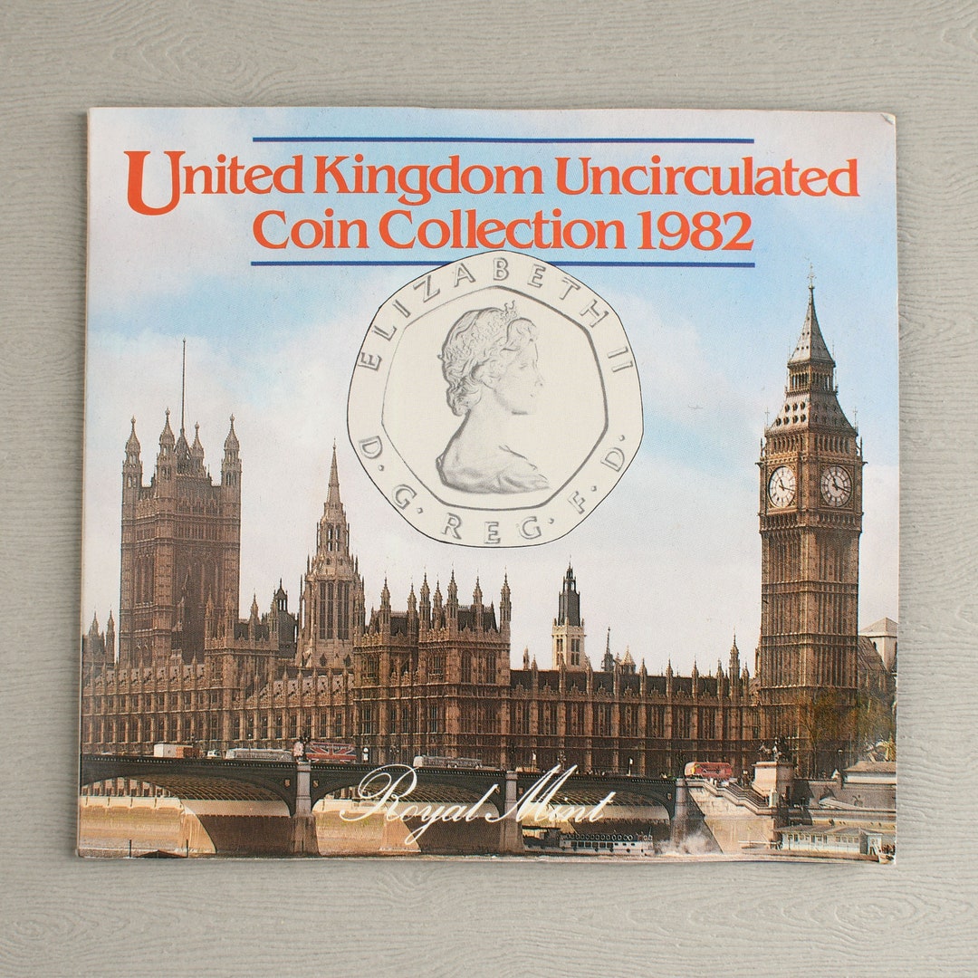 1982 United Kingdom Uncirculated Coin Collection 7-coin Set in Original ...