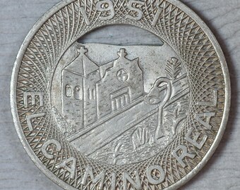 1951 El Camino Real S.M.B.T. "Good For One Ride" San Mateo Burlingame Transit California CA Bus Trolley Railway Transit Token