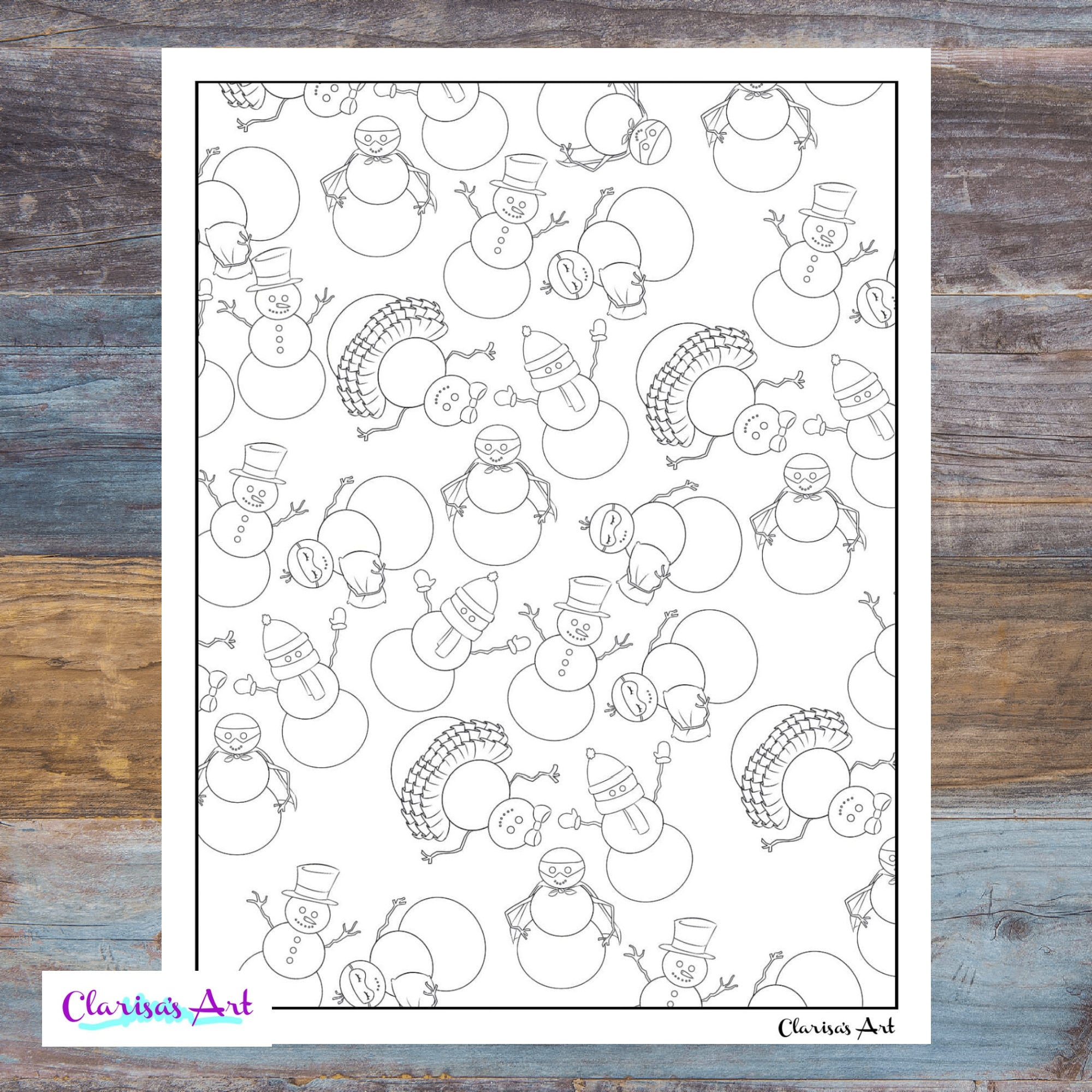 Snowman Coloring Page | Fun Coloring Page for Children and Adults ...
