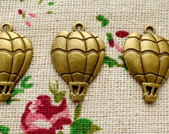 Hot Air Balloon Silver Charm Pendant C1066 5 PCS
