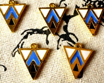 Triangle geometric gold 2 charms jewellery supplies