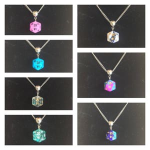 10mm Mini d20 Dice Necklace on Stainless Steel Chain (23 inch)