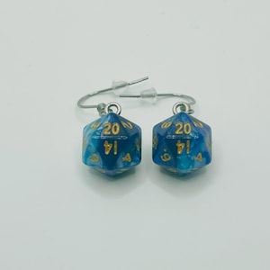 Mini Acrylic D20 Dice Earrings!