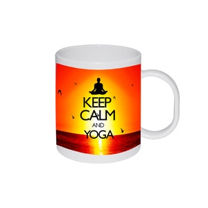 Keep Calm And Yoga Birthday Gift Mug Cup