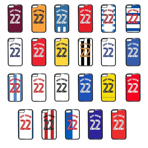 Personalised English Championship Football team iPhone Cases 4 5 5c 5s 6 6+ Cover iPod 4 & 5 Any Name and Number
