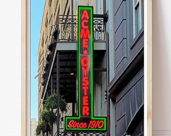 Acme Oyster - French Quarter Restaurant, New Orleans Art Print, Nola Gift, Kitchen Wall Decor,  New Orleans Photography