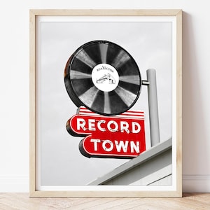Fort Worth Photography - Record Town, Fort Worth Record Store, Vinyl LP, Vinyl Records,  Black & White Photography, Fort Worth Home Decor