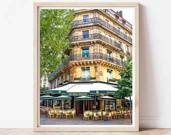 Paris Photography - Cafe Les Deux Magots, Paris Photo, Famous Parisian Cafe, Kitchen Wall Art, Paris Home Decor, Paris Fine Art Photography