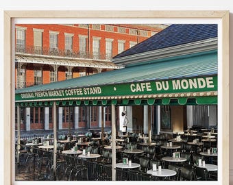 Cafe Du Monde, French Quarter, New Orleans Photos, Beignets and Coffee, Nola Landmark, Iconic Cafe, Jackson Square, New Orleans Wall Art