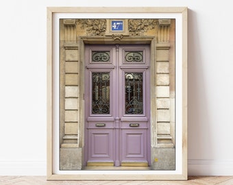 Lavender Door Print - Paris Photography, Door Photography, Paris Lavender Door, Paris Doors, Lavender Door, Parisian Wall Decor, Vertical