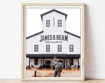 Jim Beam - photographie bourbon, whisky, déco homme des cavernes, distillerie de bourbon, art mural bourbon, déco bar, Jim Beam noir