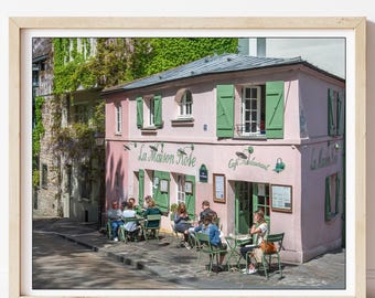 La Maison Rose - Paris Photography, Brasserie, Paris Bar, Outdoor Cafe, Paris Print, Montmartre Restaurant