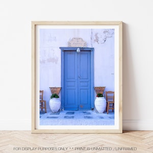 Greece Photography - Greek Cafe Photo, European Wall Decor, Greek Bar, Greece Photos, Greece Wall Decor, European Wall Art, Greece Travel