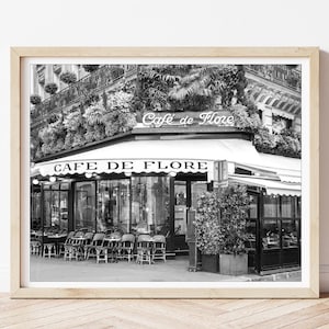 Cafe De Flore - Paris Photography, Paris Photo, Famous Parisian Cafe, Kitchen Wall Decor, Paris Home Decor, Paris Fine Art Photography