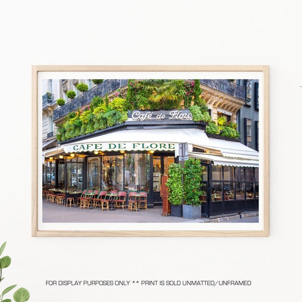 Paris Photography - Cafe De Flore, Paris Photo, Famous Parisian Cafe, Kitchen Wall Art, Paris Home Decor, Paris Fine Art Photography,