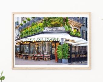 Paris Photography - Cafe De Flore, Paris Photo, Famous Parisian Cafe, Kitchen Wall Art, Paris Home Decor, Paris Fine Art Photography,