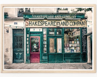Paris Photography - Shakespeare and Company Bookstore, Paris Landmark, Paris Bookshop, French Wall Decor, Left Bank, Hemingway Bookstore