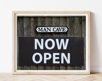 Man Cave-Man Cave Sign, Man Cave Bar Sign, Man Cave Gift for Dad, Entrance Sign for Man Cave, Gift for Him, Father's Day Gift, Gift for Dad