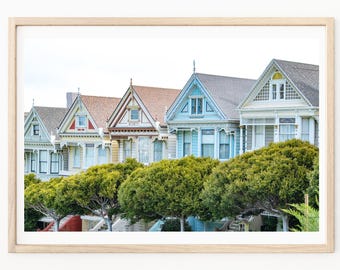 Painted Ladies - San Francisco Landmark, San Francisco Wall Art, California Travel Print, Urban Photography, San Francisco Photography
