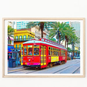 New Orleans Streetcar, French Quarter Photos, New Orleans Trolley, Streetcar, French Quarter Art Prints, New Orleans Gift, Red Streetcar