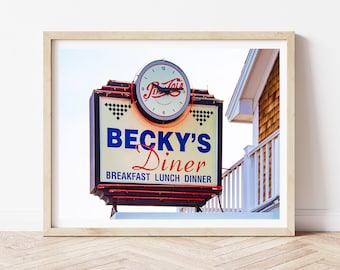 キッチン ウォール アート - OMG Becky、ビンテージ写真、レトロな看板、キッチン装飾、Becky&#39;s Diner、Becky&#39;s キッチン アート、Becky へのギフト、キッチン装飾