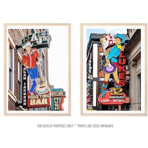 Nashville Photography--Set Of 2 Prints, Nashville Bars, Alan Jackson Bar, Luke Bryan&#39;s Bar, Broadway Bars, Alan Jackson Photo, Luke Bryan