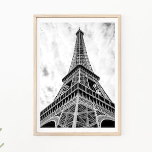 Paris Photography - Eiffel Tower, Black and White, Paris Wall Decor, Eiffel Tower Photography, Steel Tower, Paris Landmarks, Architecture