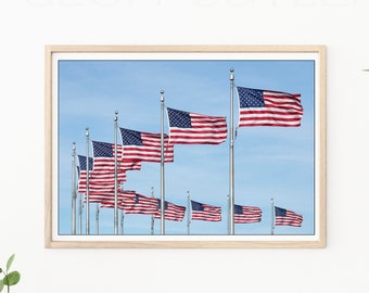 American Flag - Washington DC Photography,  Washington Monument, Old Glory, Washington Monument Flags, Washington Print, Patriotic Print