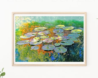 Abstract Art, Water Lily Art, Flower Photography, Floral Wall Art, Water Lily Photo, Nursery Decor, Water Lily Art, Monet Art, Impressionism